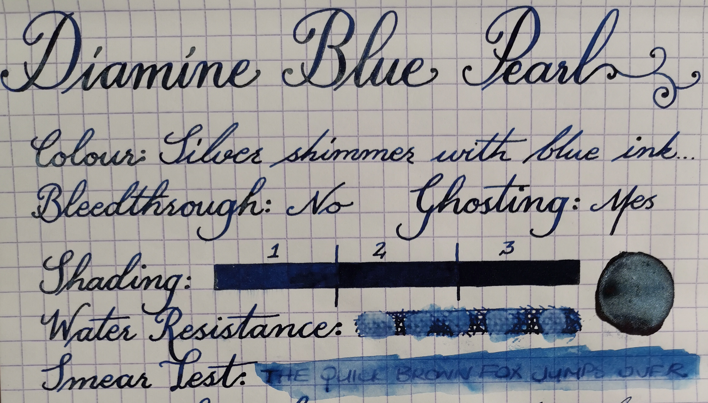 Diamine Pearl Blue Top Page